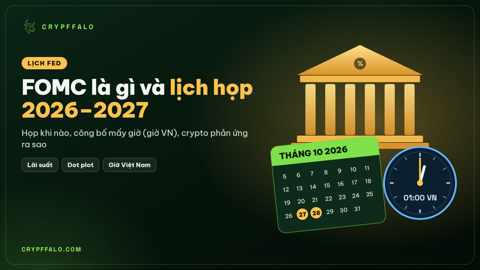 FOMC là gì? Lịch họp FOMC 2026–2027 theo giờ Việt Nam