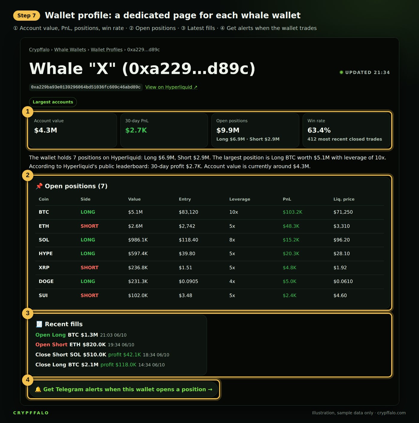 Step 7: a whale wallet's profile page