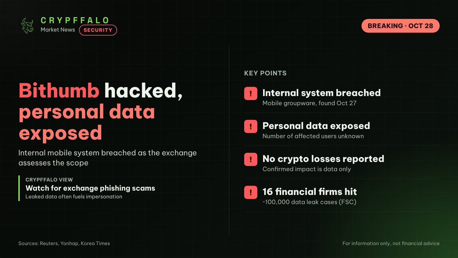 Bithumb Hit by Data Breach as Cyberattack Wave Sweeps South Korean Finance