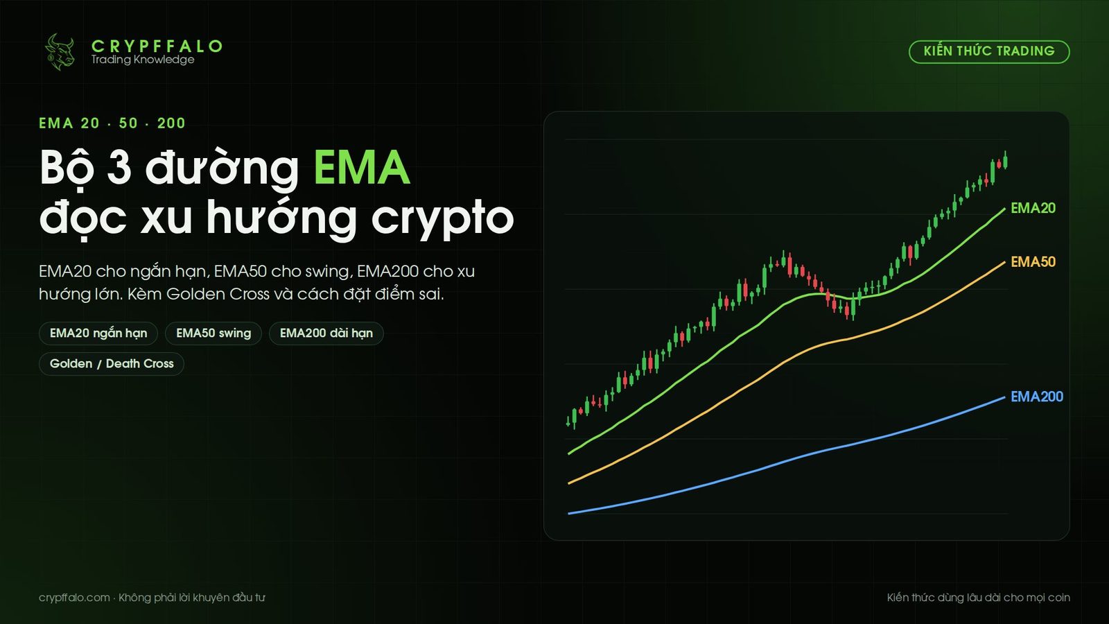 EMA 20/50/200: bộ 3 đường trung bình giúp đọc xu hướng crypto